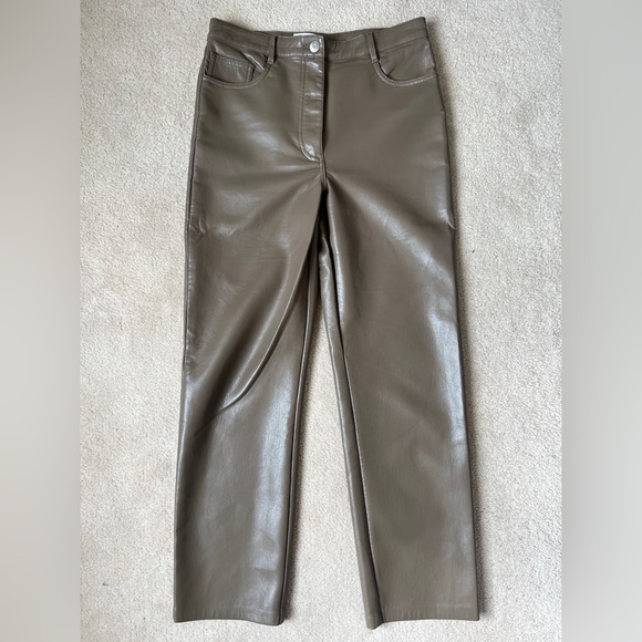 Aritzia Wilfred Melina Straight Leg Vegan Leather Pant Sz 8 - Picture 3 of 4